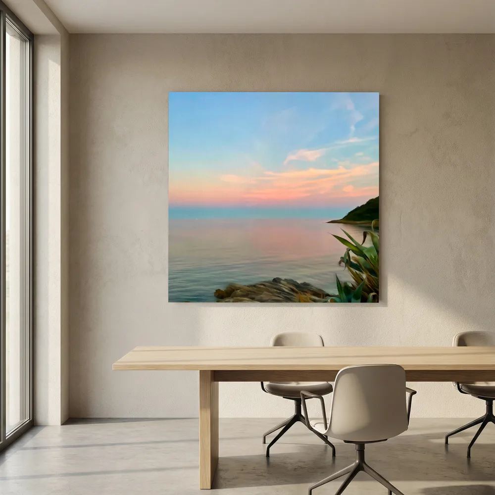 Twilight at Swanpool Beach Square Canvas