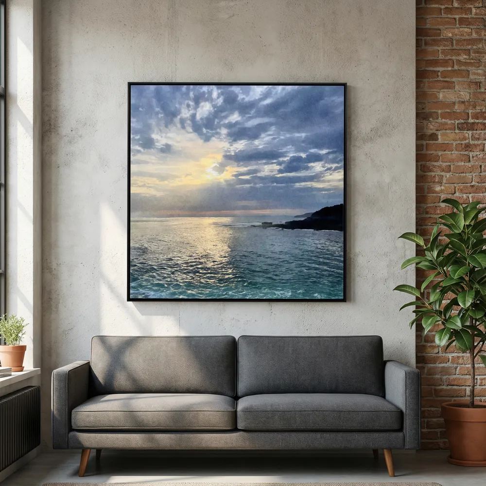 Porthleven Evening Square Canvas
