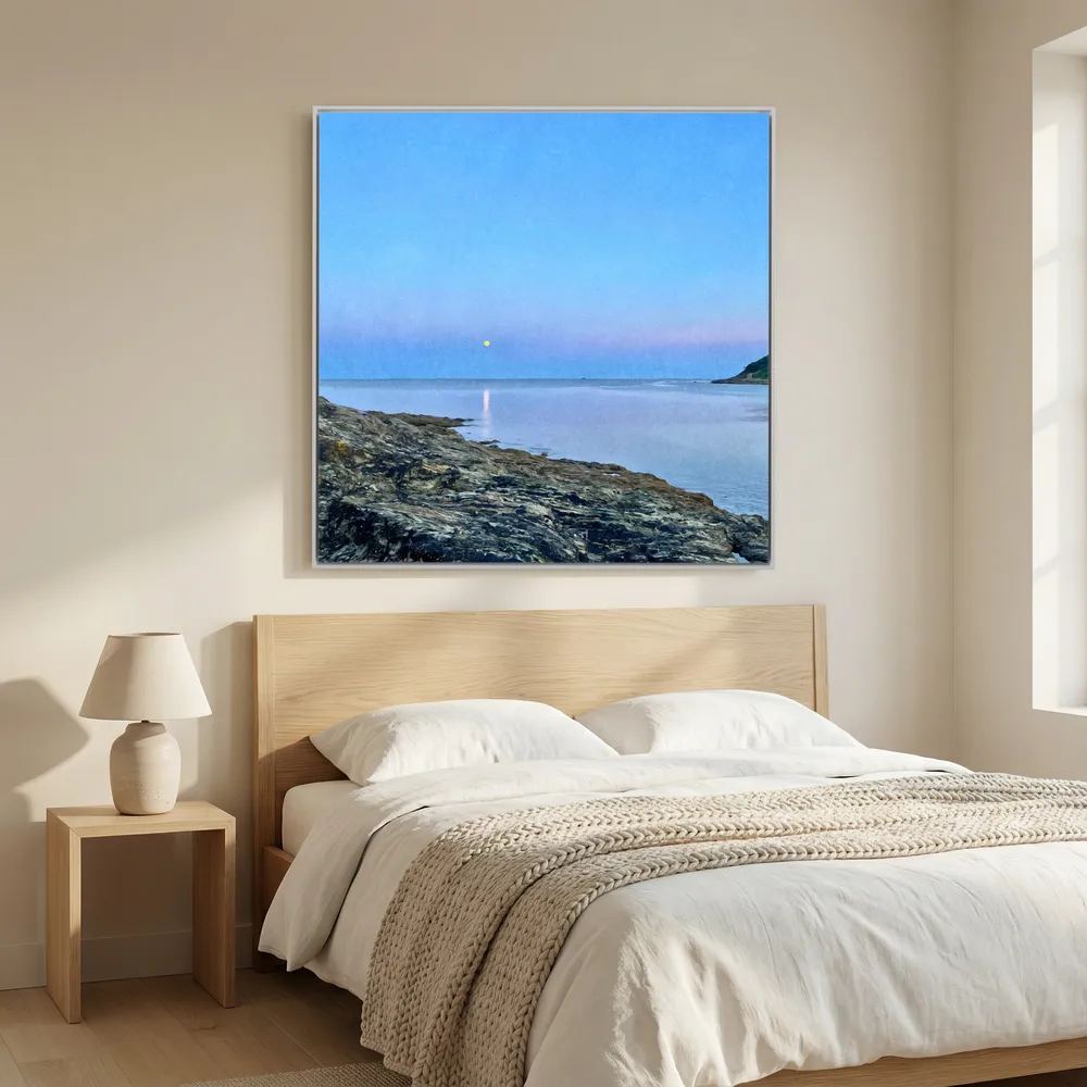 Swanpool Evening Moonrise Square Canvas