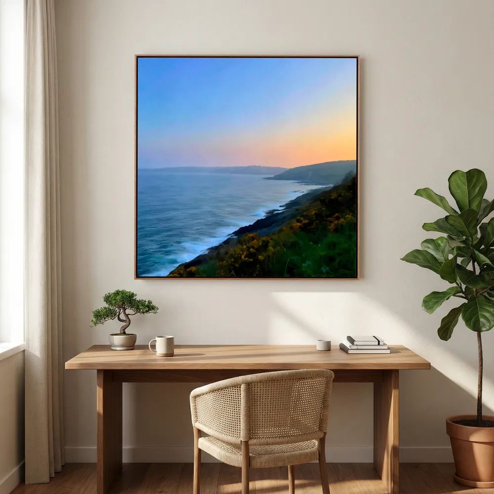 Maenporth Coast Path Square Canvas