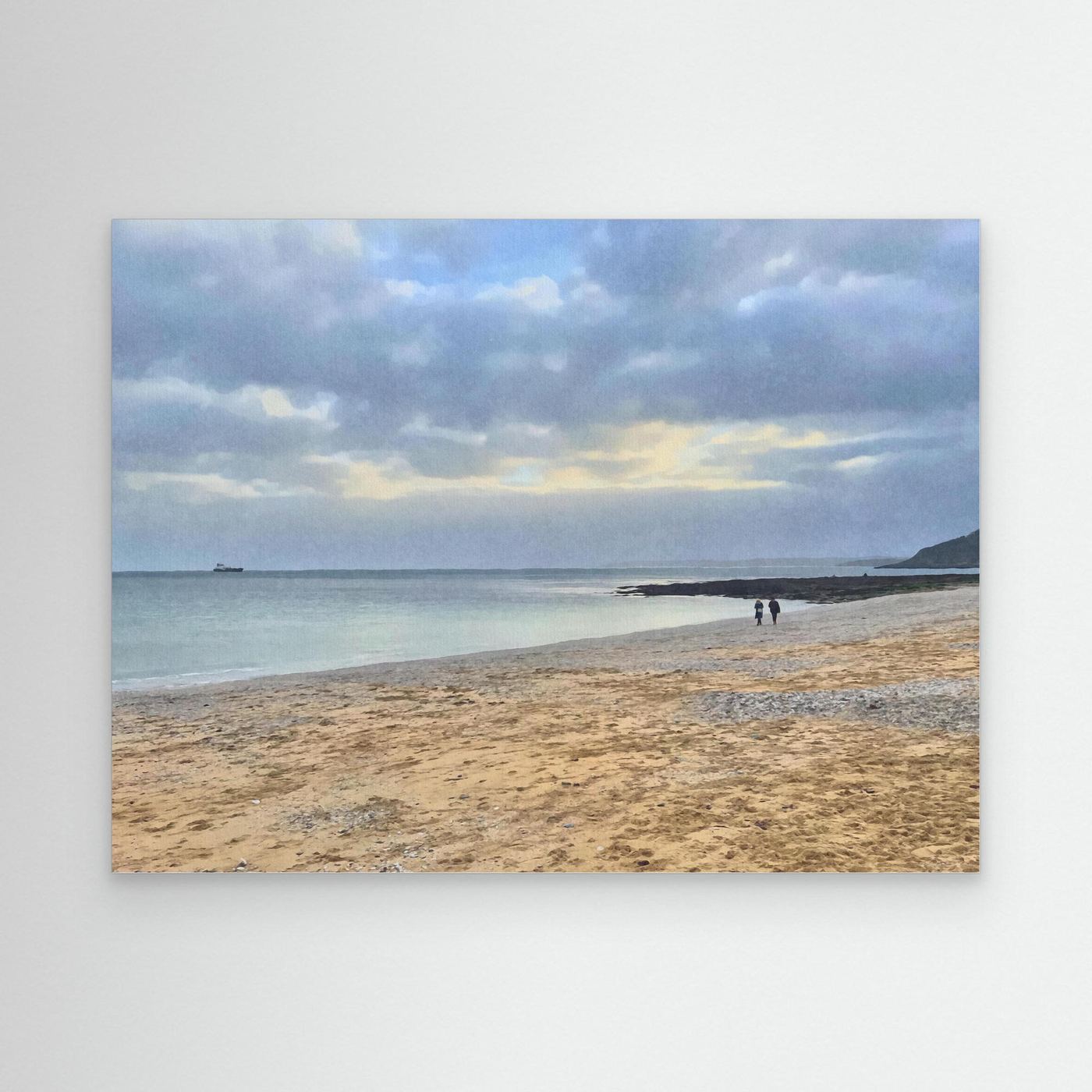 Winter Walk at Gylly Canvas Print