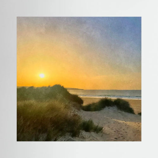 Hayle Dunes Sunset Square Canvas