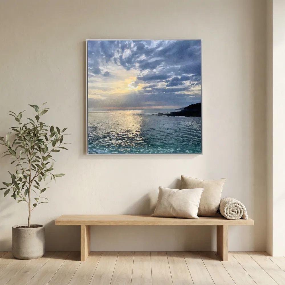 Porthleven Evening Square Canvas