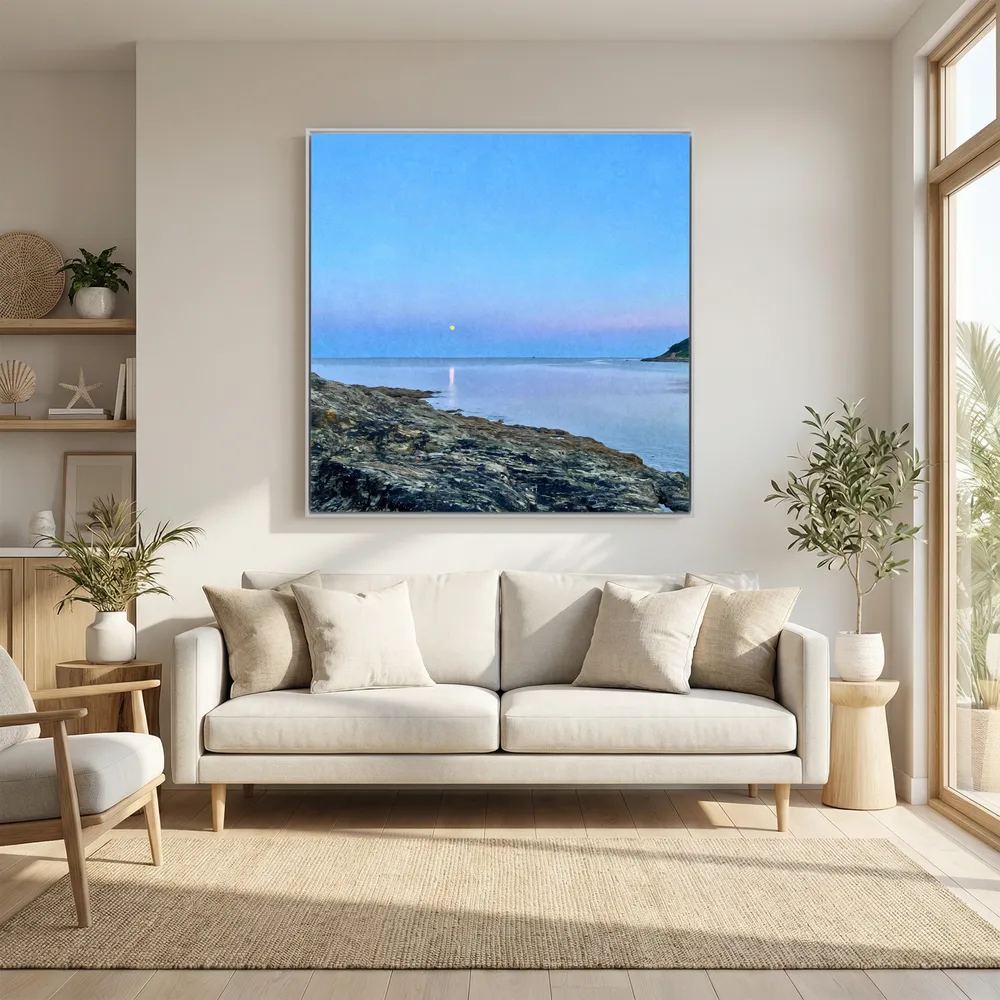 Swanpool Evening Moonrise Square Canvas