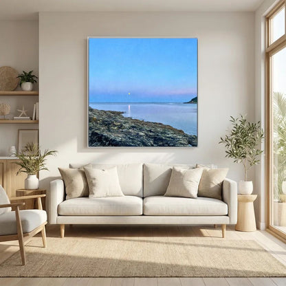 Swanpool Evening Moonrise Square Canvas