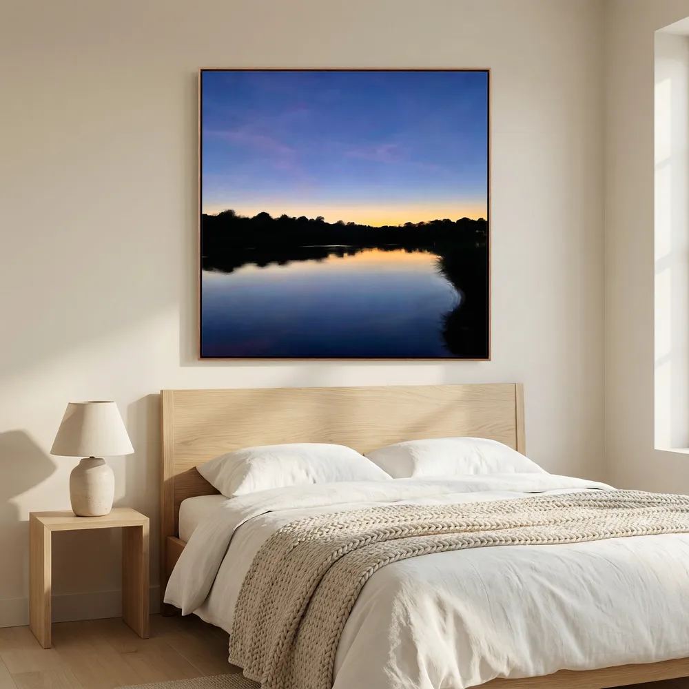 Late Evening at Swanpool Lake Square Canvas