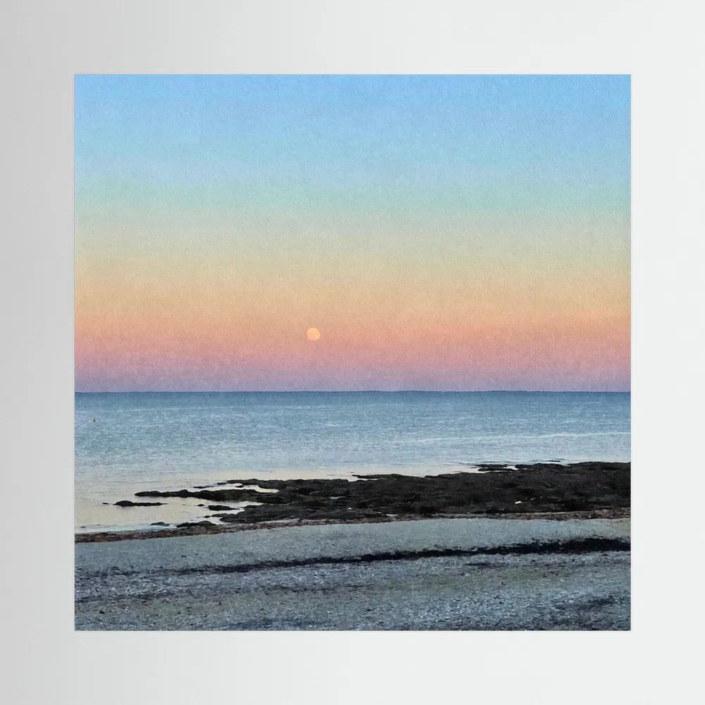 Gylly Beach Moonrise Square Canvas