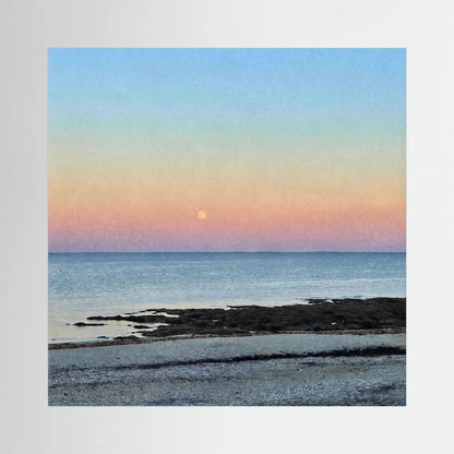 Gylly Beach Moonrise Square Canvas