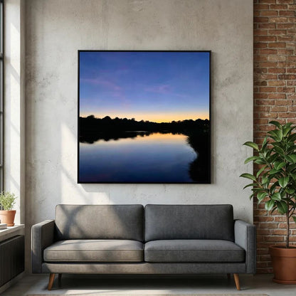 Late Evening at Swanpool Lake Square Canvas
