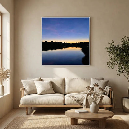 Late Evening at Swanpool Lake Square Canvas