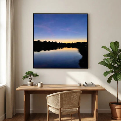 Late Evening at Swanpool Lake Square Canvas