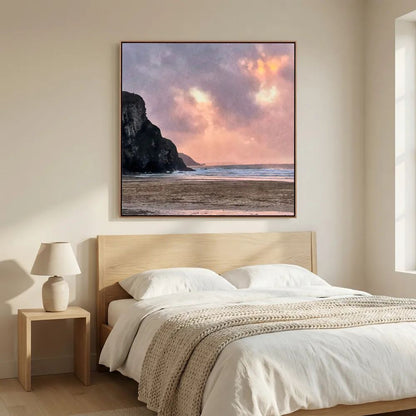 Twilight at Porthtowan Square Canvas