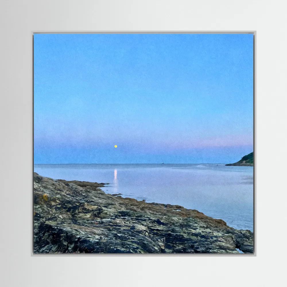 Swanpool Evening Moonrise Square Canvas
