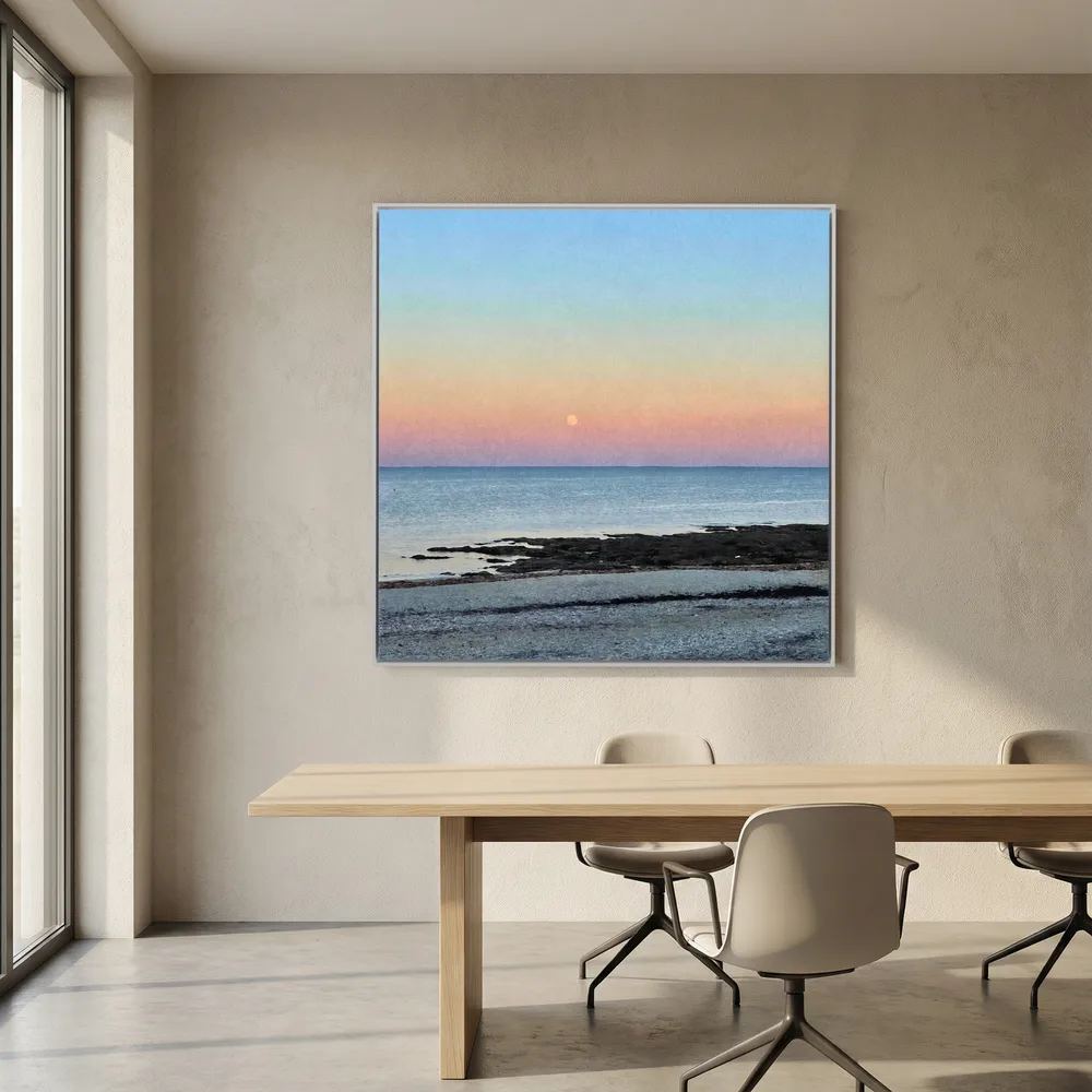 Gylly Beach Moonrise Square Canvas