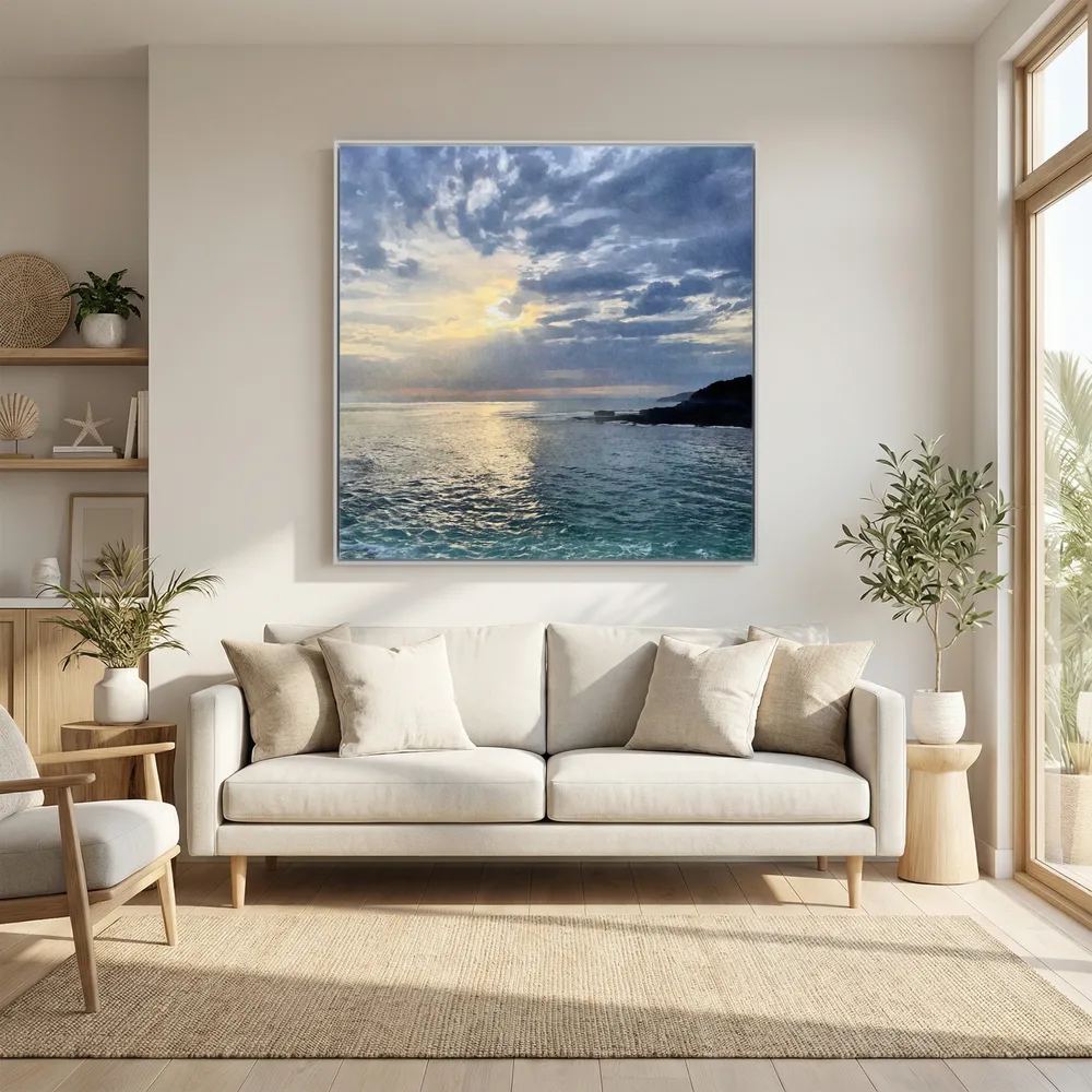 Porthleven Evening Square Canvas