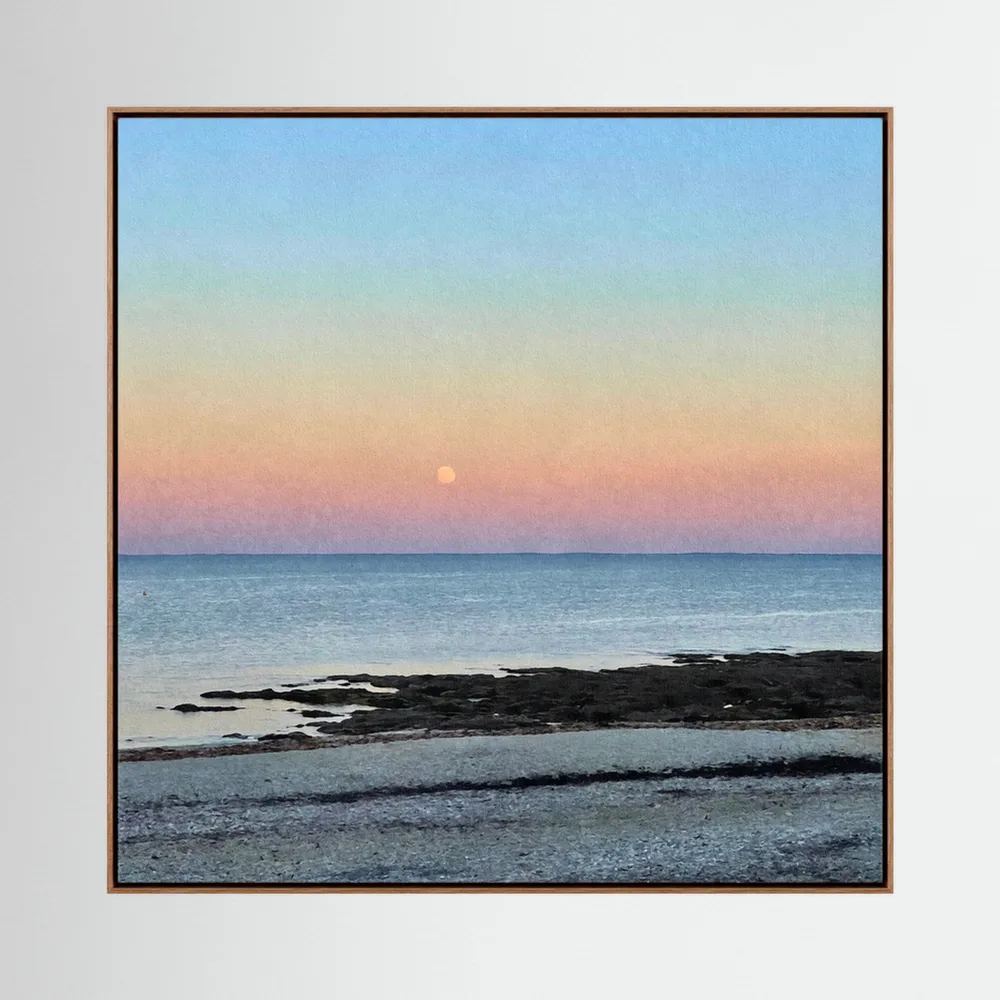 Gylly Beach Moonrise Square Canvas