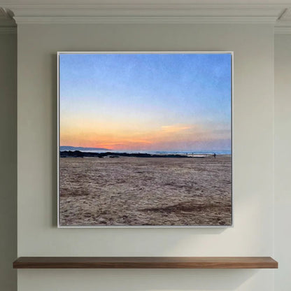 Sunset at Hayle Towans Square Canvas