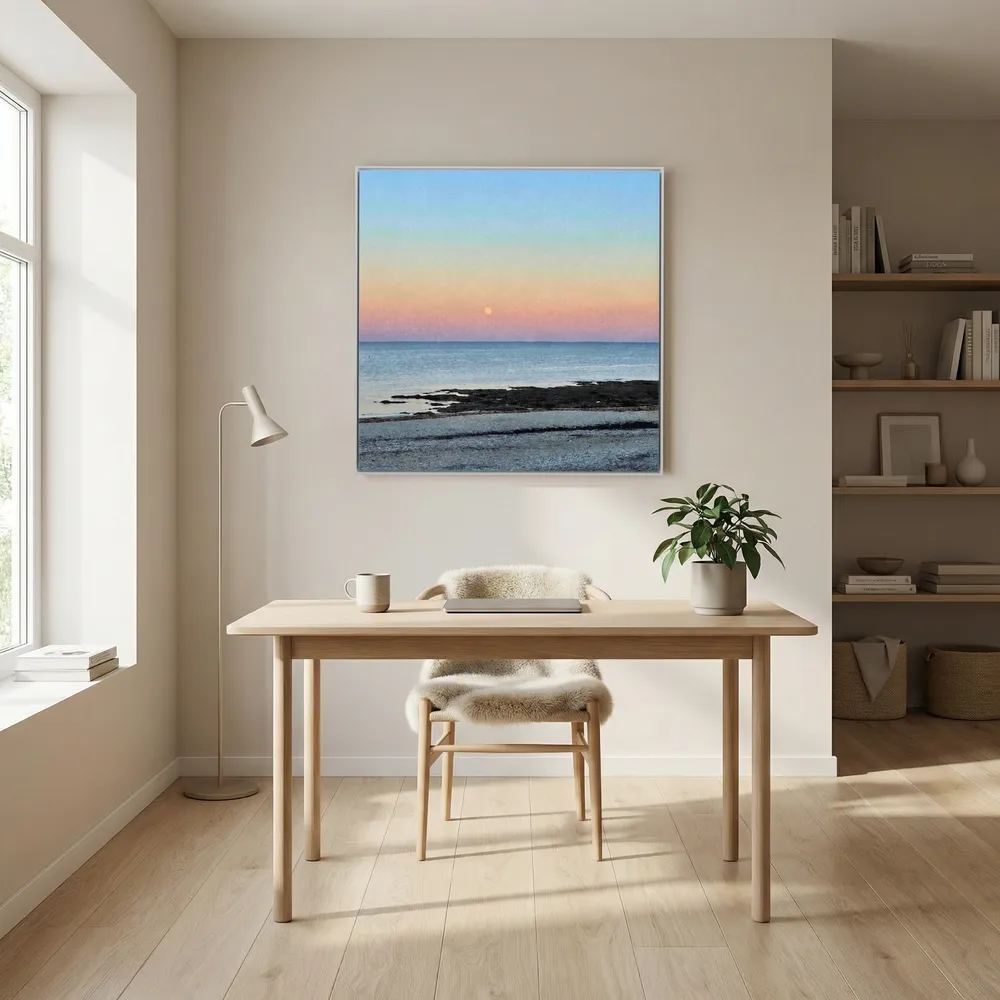 Gylly Beach Moonrise Square Canvas