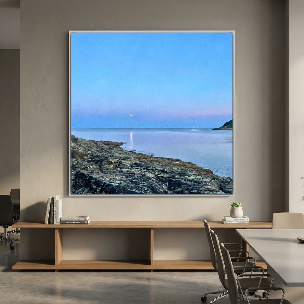 Swanpool Evening Moonrise Square Canvas