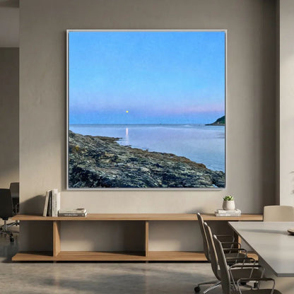 Swanpool Evening Moonrise Square Canvas