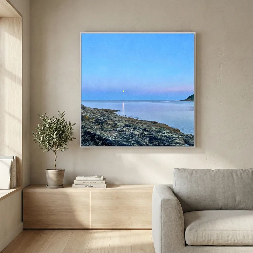 Swanpool Evening Moonrise Square Canvas