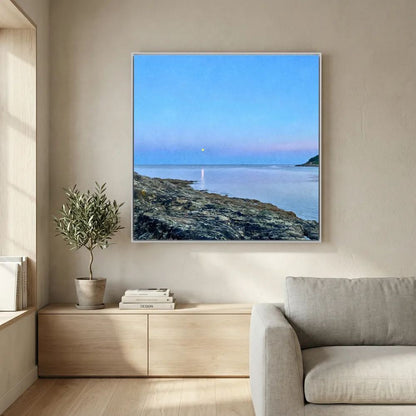 Swanpool Evening Moonrise Square Canvas