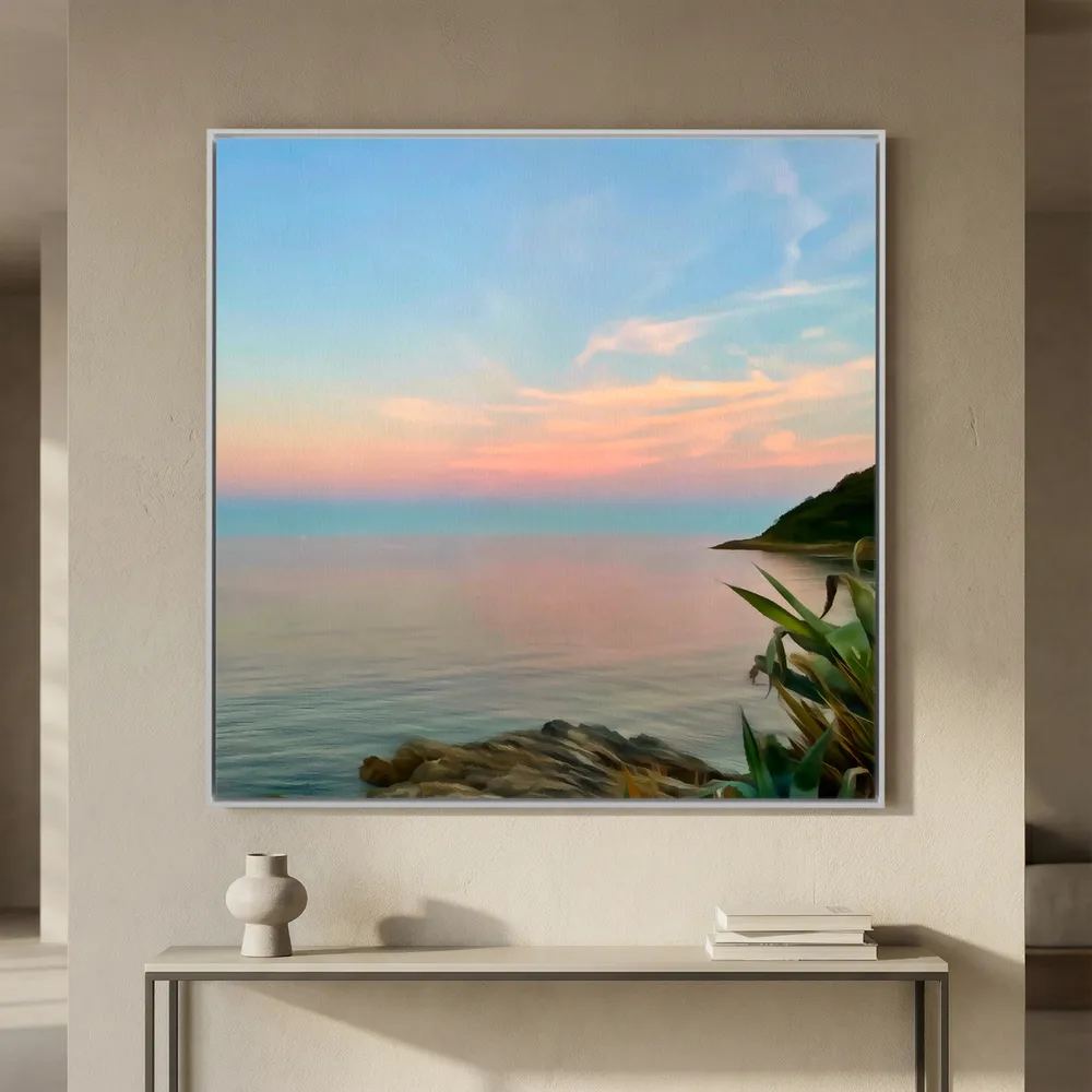 Twilight at Swanpool Beach Square Canvas