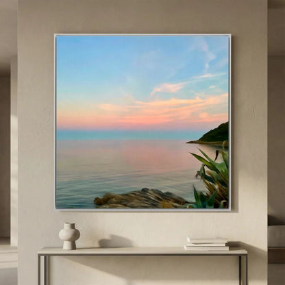 Twilight at Swanpool Beach Square Canvas