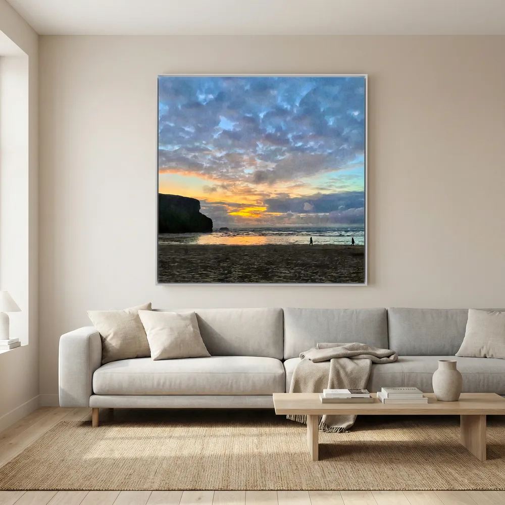 Mawgan Porth Sunset Square Canvas