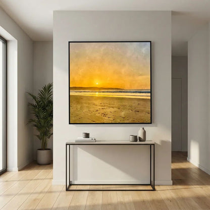 Sunset at Hayle Towans Square Canvas