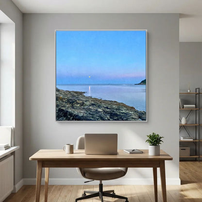 Swanpool Evening Moonrise Square Canvas