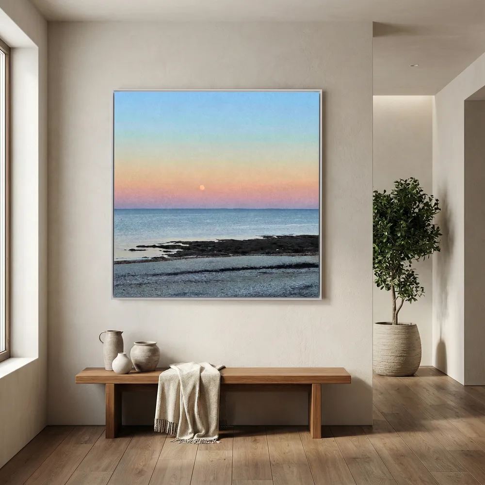 Gylly Beach Moonrise Square Canvas