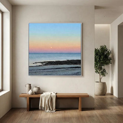 Gylly Beach Moonrise Square Canvas