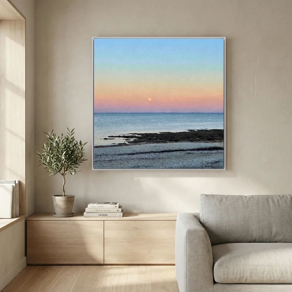 Gylly Beach Moonrise Square Canvas
