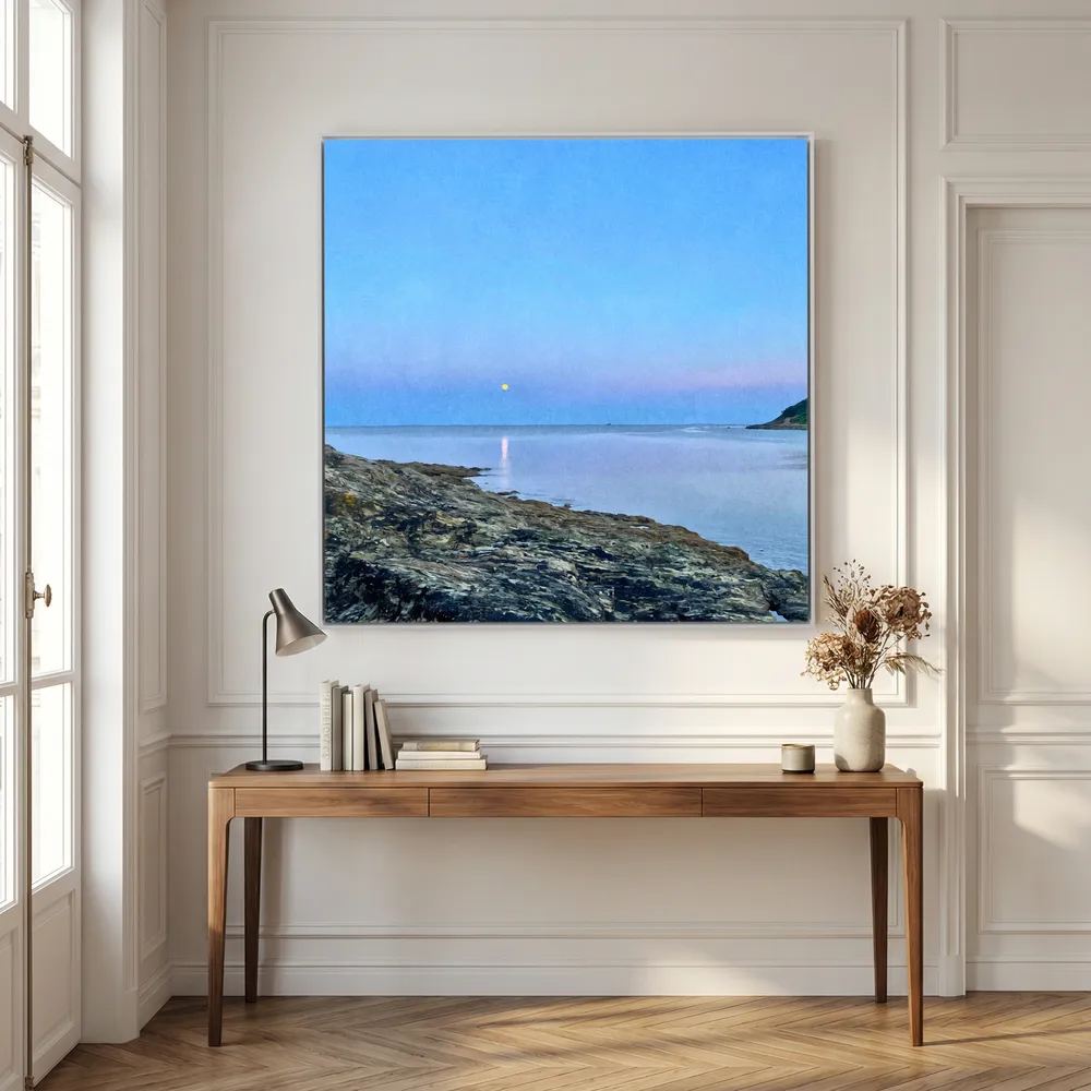 Swanpool Evening Moonrise Square Canvas