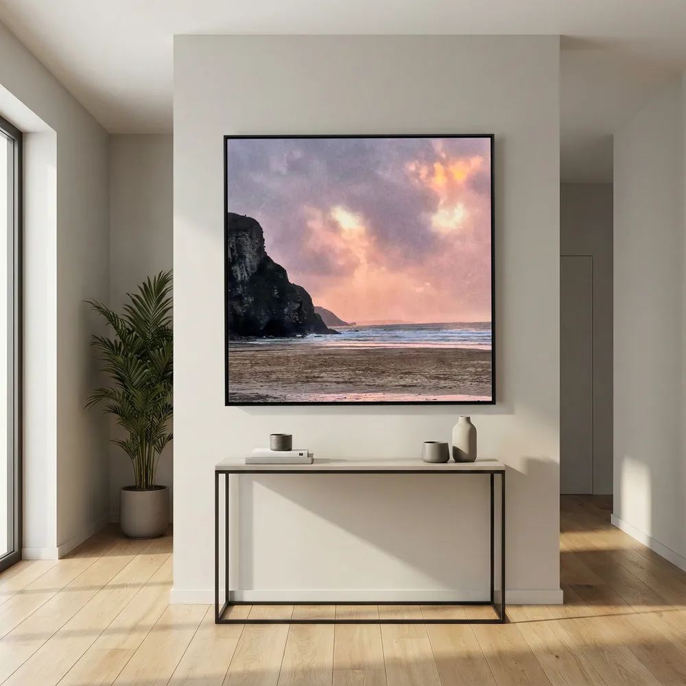 Twilight at Porthtowan Square Canvas