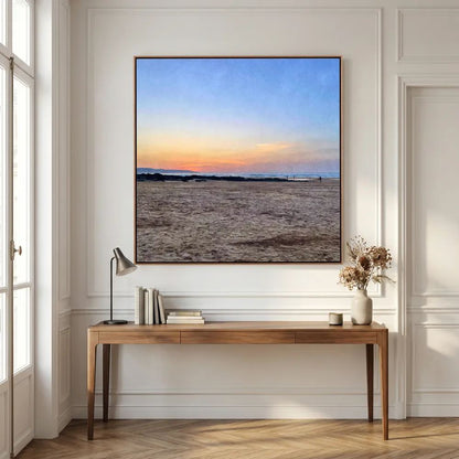 Sunset at Hayle Towans Square Canvas