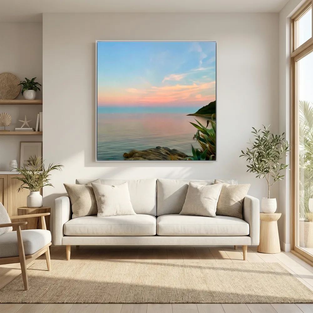 Twilight at Swanpool Beach Square Canvas