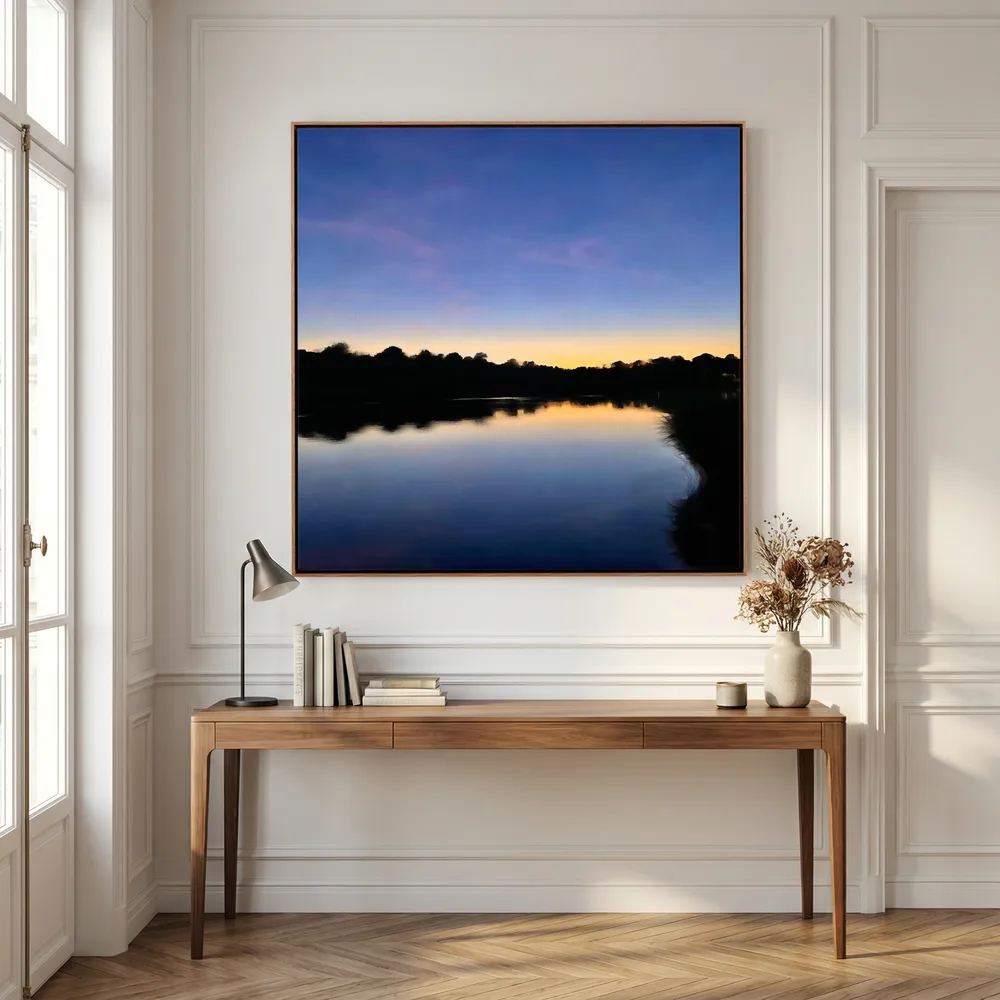 Late Evening at Swanpool Lake Square Canvas