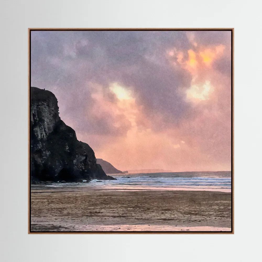Twilight at Porthtowan Square Canvas