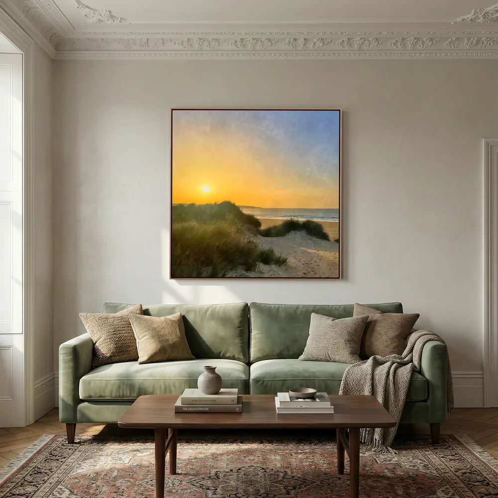 Hayle Dunes Sunset Square Canvas