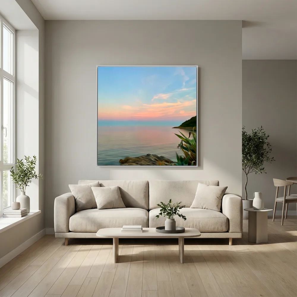 Twilight at Swanpool Beach Square Canvas