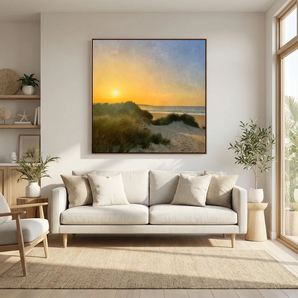 Hayle Dunes Sunset Square Canvas