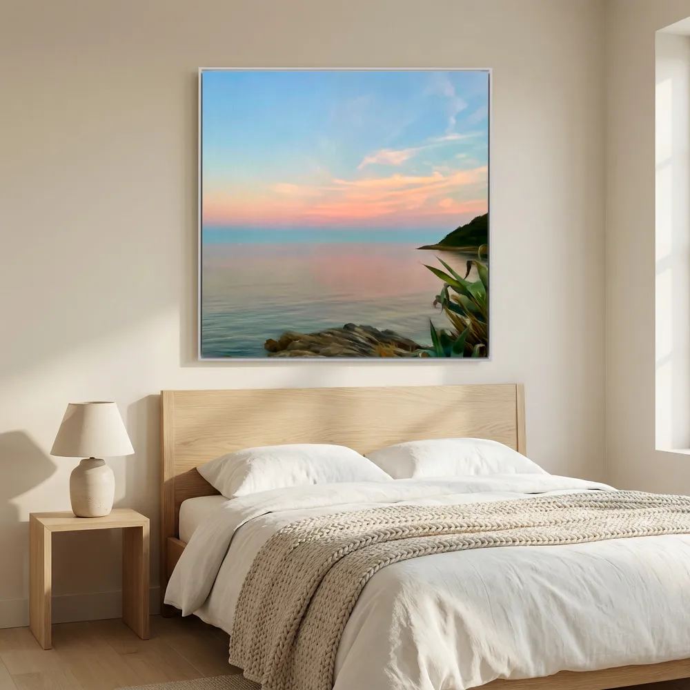 Twilight at Swanpool Beach Square Canvas
