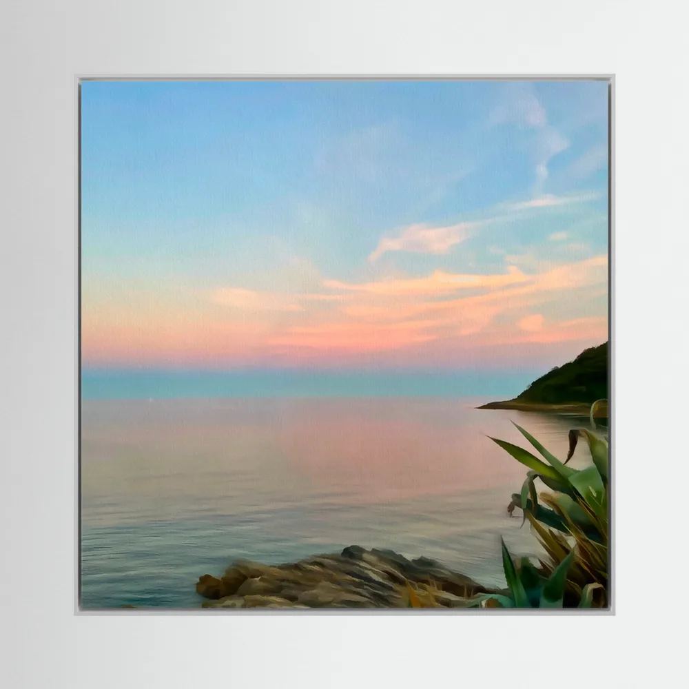 Twilight at Swanpool Beach Square Canvas