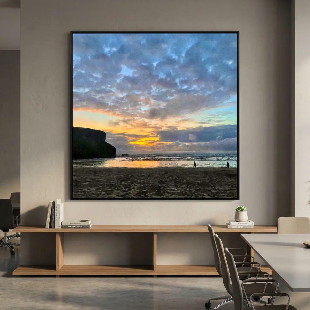 Mawgan Porth Sunset Square Canvas