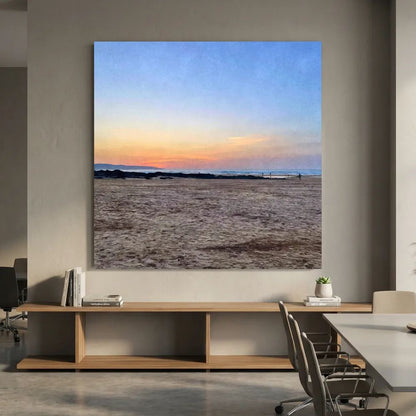 Sunset at Hayle Towans Square Canvas