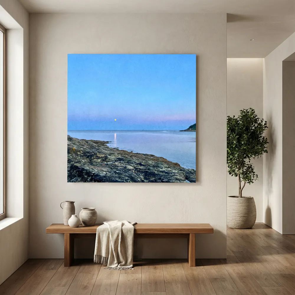Swanpool Evening Moonrise Square Canvas