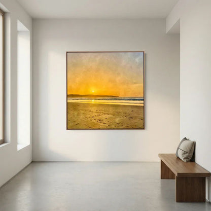Sunset at Hayle Towans Square Canvas