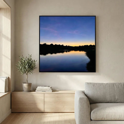 Late Evening at Swanpool Lake Square Canvas